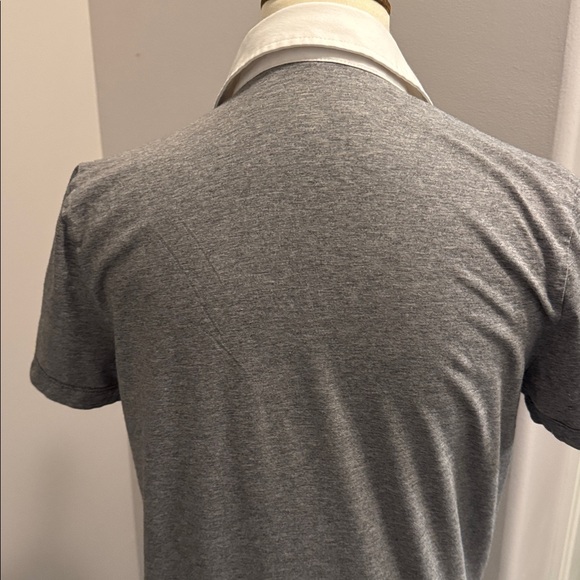 Men’s Fossil Gray Polo Shirt with White Collar - Picture 4 of 4